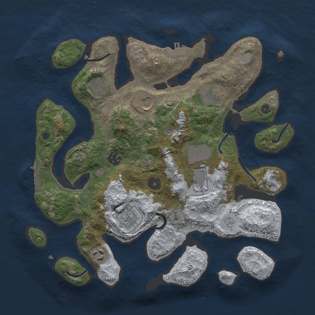 Rust Map: Procedural Map, Size: 3550, Seed: 191061, 17 Monuments