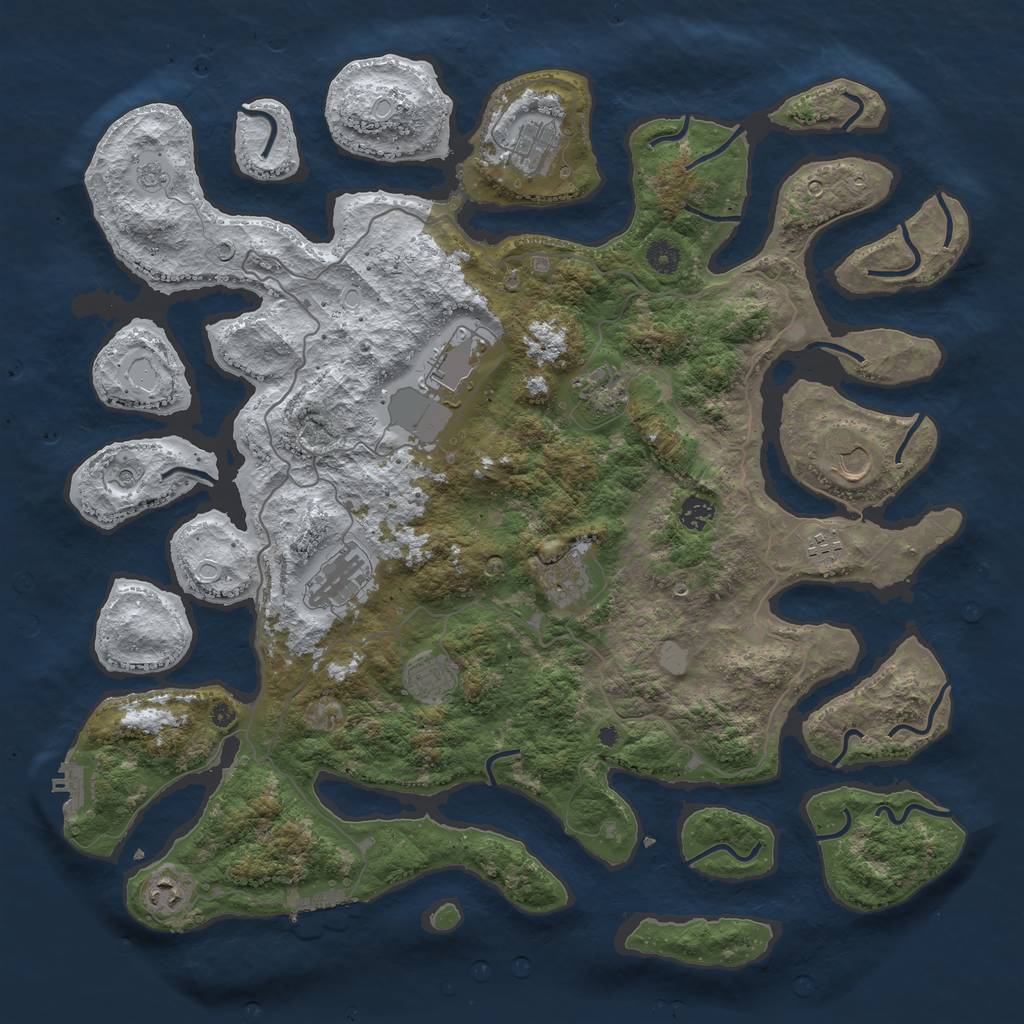 Rust Map: Procedural Map, Size: 4500, Seed: 2192345, 19 Monuments