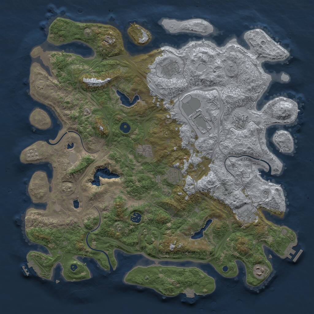 Rust Map: Procedural Map, Size: 4500, Seed: 5070841, 15 Monuments