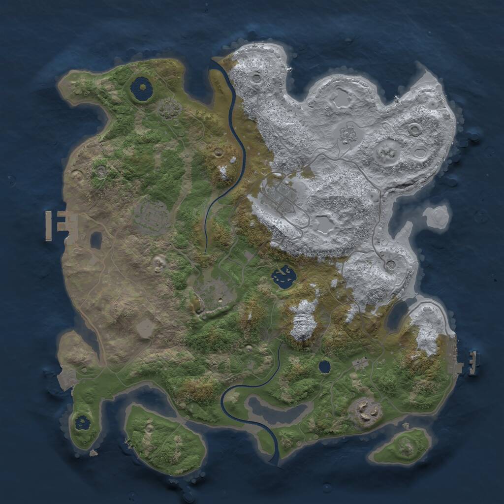 Rust Map: Procedural Map, Size: 3350, Seed: 39774170, 11 Monuments