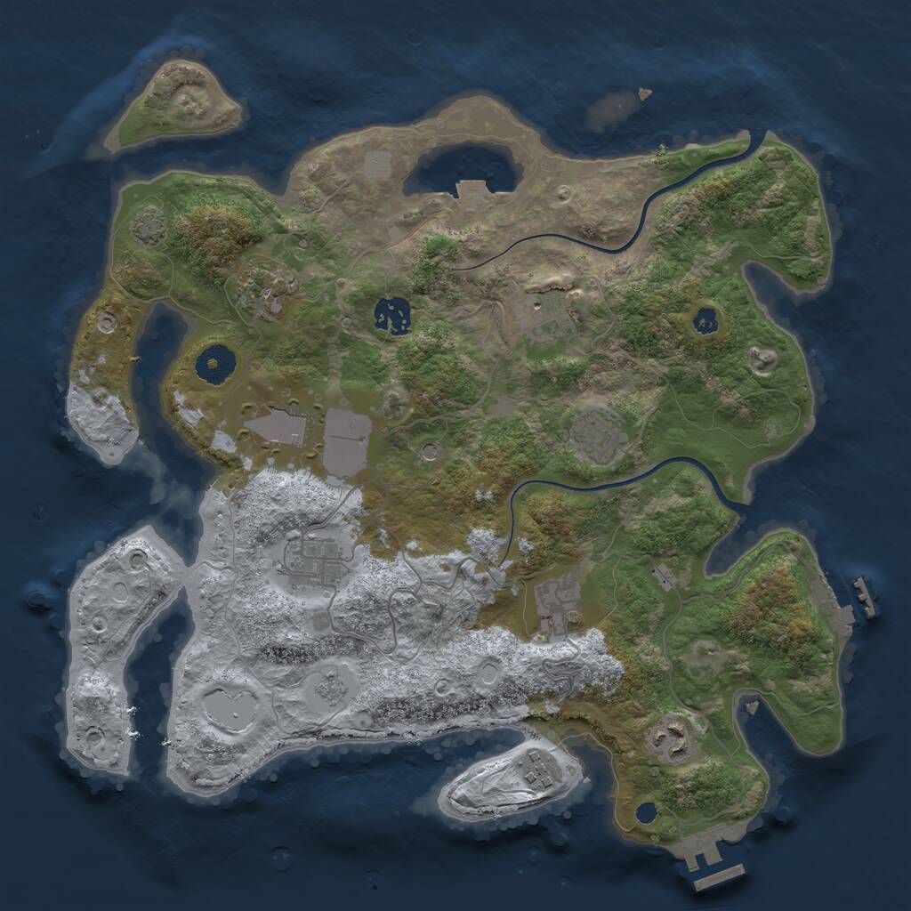 Rust Map: Procedural Map, Size: 3550, Seed: 112918, 15 Monuments