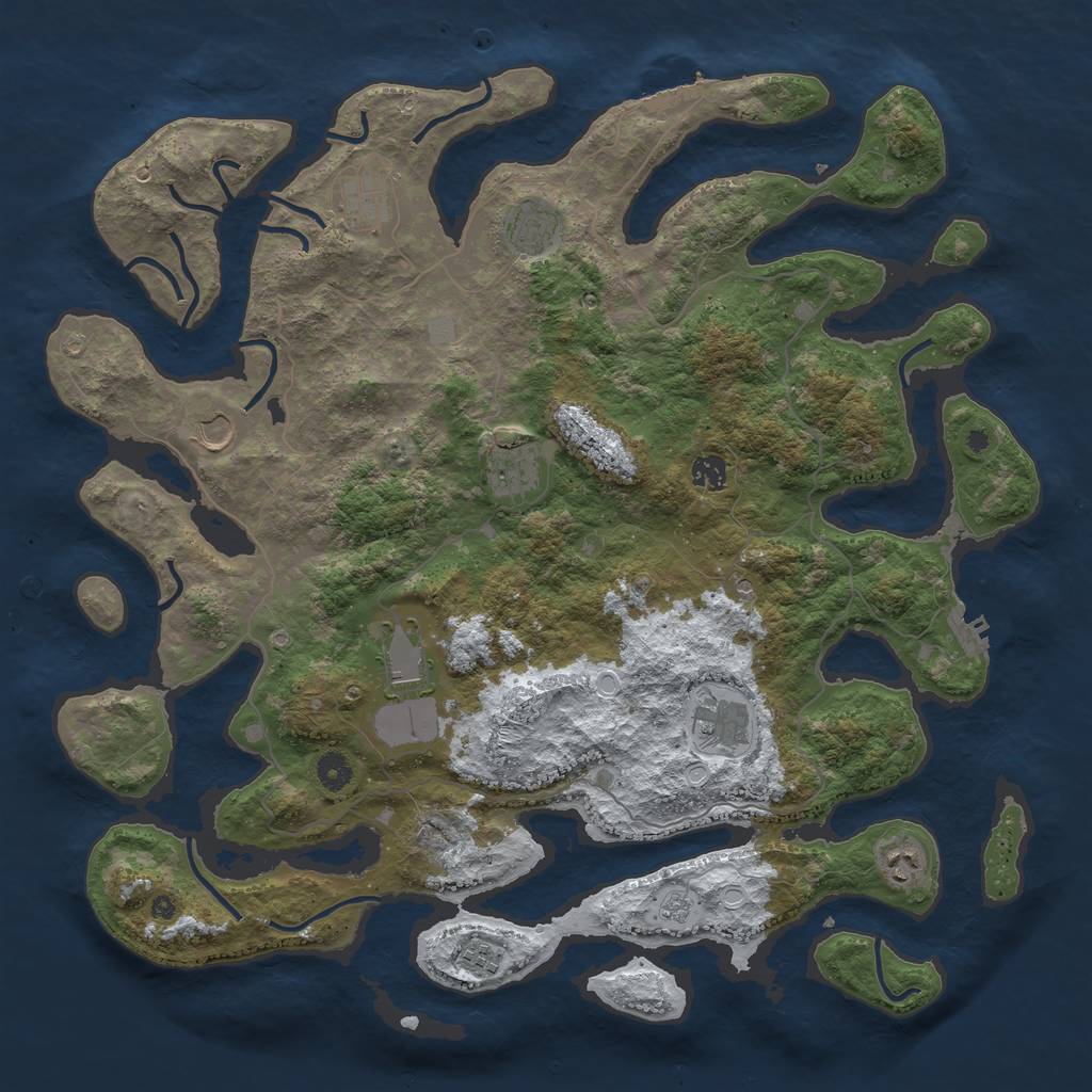 Rust Map: Procedural Map, Size: 4500, Seed: 5379488, 18 Monuments