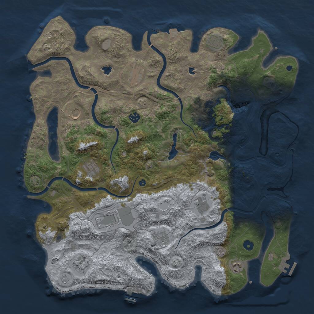 Rust Map: Procedural Map, Size: 4500, Seed: 796534, 17 Monuments