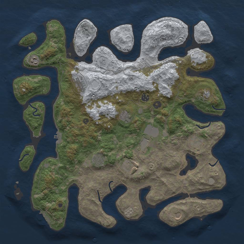Rust Map: Procedural Map, Size: 4500, Seed: 1485907, 20 Monuments