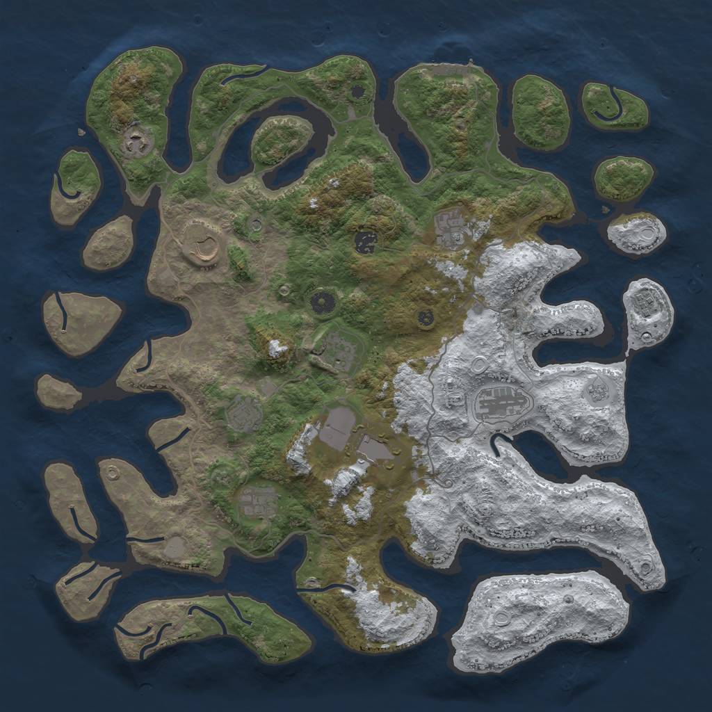 Rust Map: Procedural Map, Size: 4500, Seed: 87635, 18 Monuments