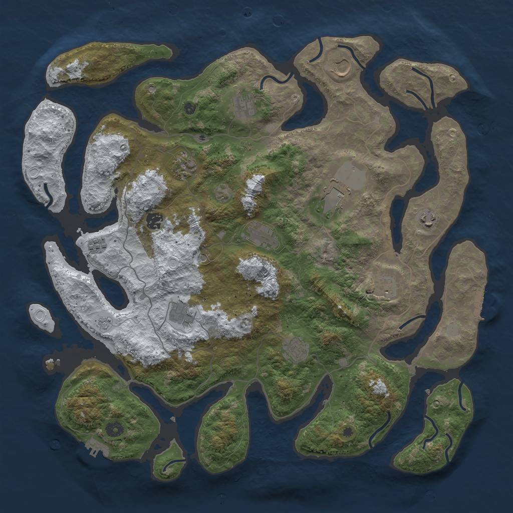 Rust Map: Procedural Map, Size: 4500, Seed: 3399926, 20 Monuments
