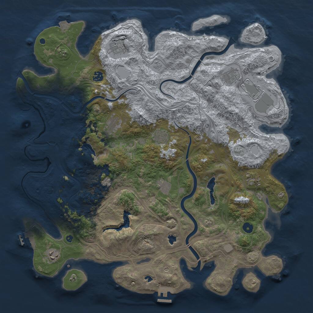 Rust Map: Procedural Map, Size: 4500, Seed: 5879120, 16 Monuments