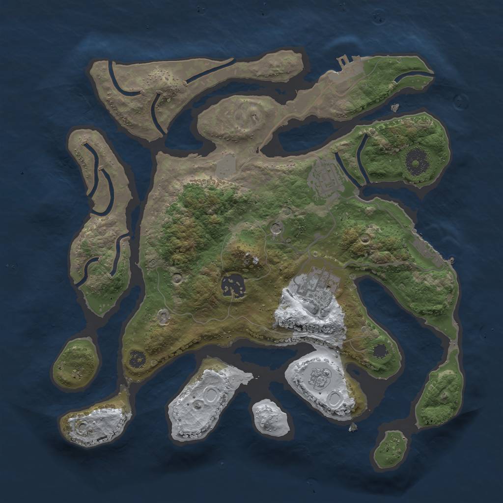 Rust Map: Procedural Map, Size: 3000, Seed: 6391337, 12 Monuments