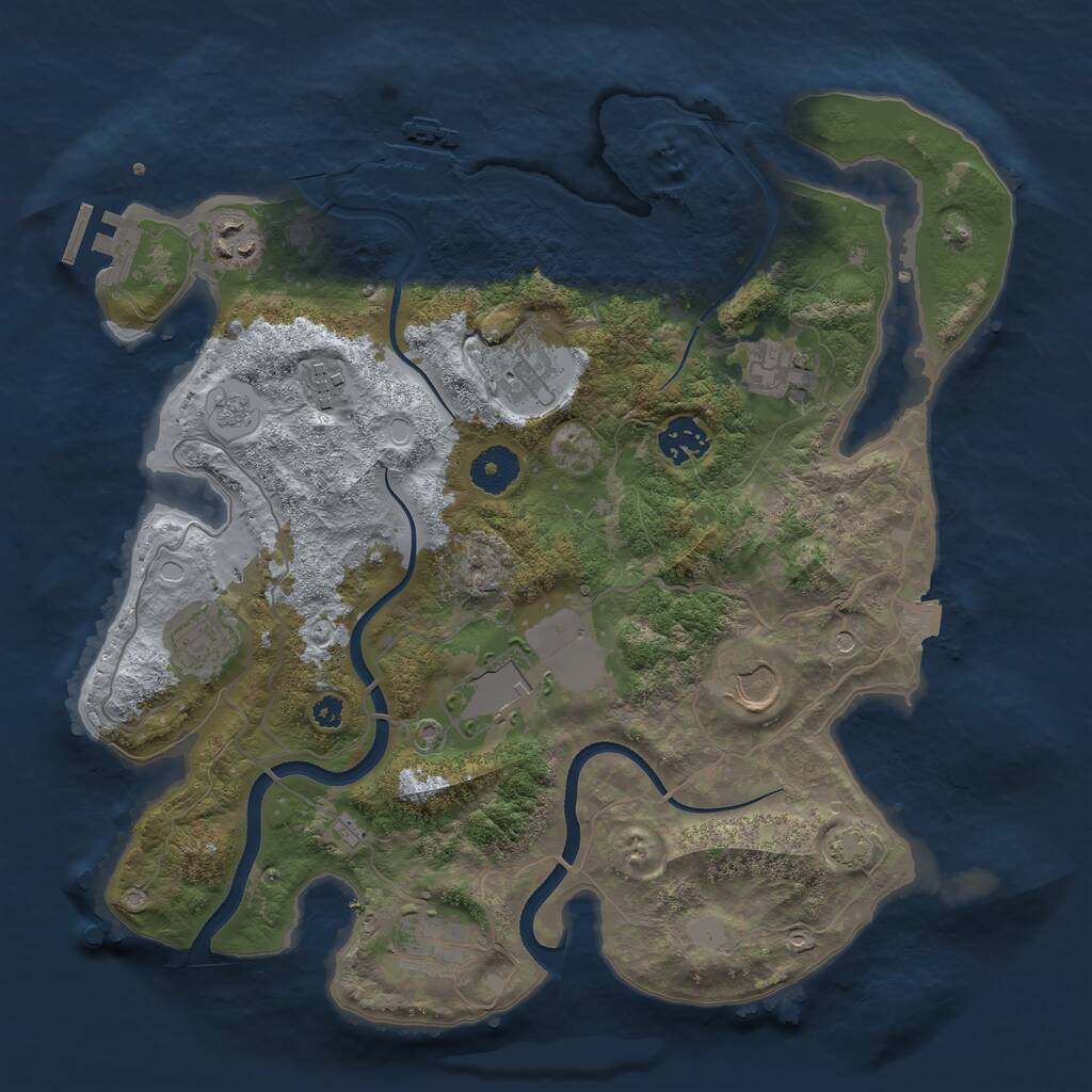 Rust Map: Procedural Map, Size: 3500, Seed: 4475601, 15 Monuments