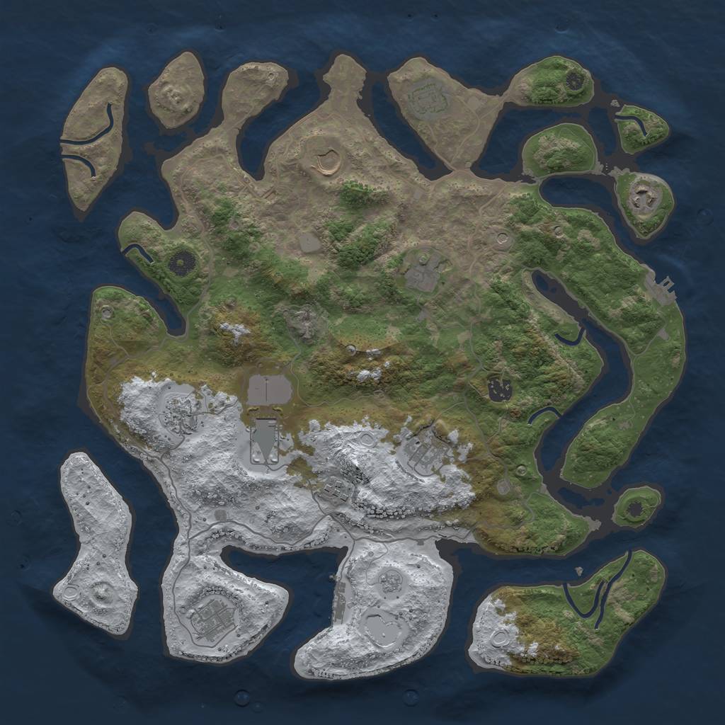 Rust Map: Procedural Map, Size: 4250, Seed: 1612932153, 19 Monuments