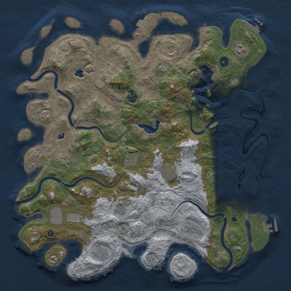 Rust Map: Procedural Map, Size: 4500, Seed: 3852042, 17 Monuments