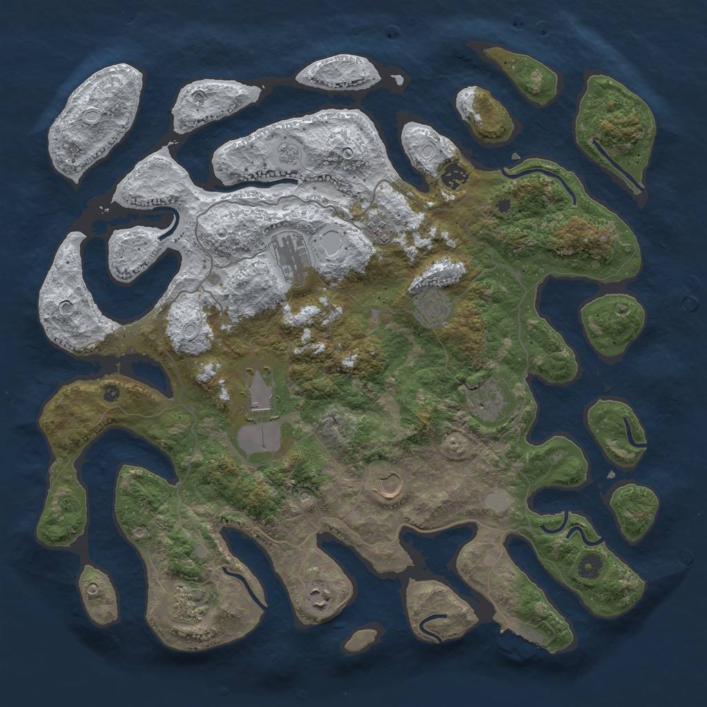 Rust Map: Procedural Map, Size: 4250, Seed: 1943718944, 17 Monuments