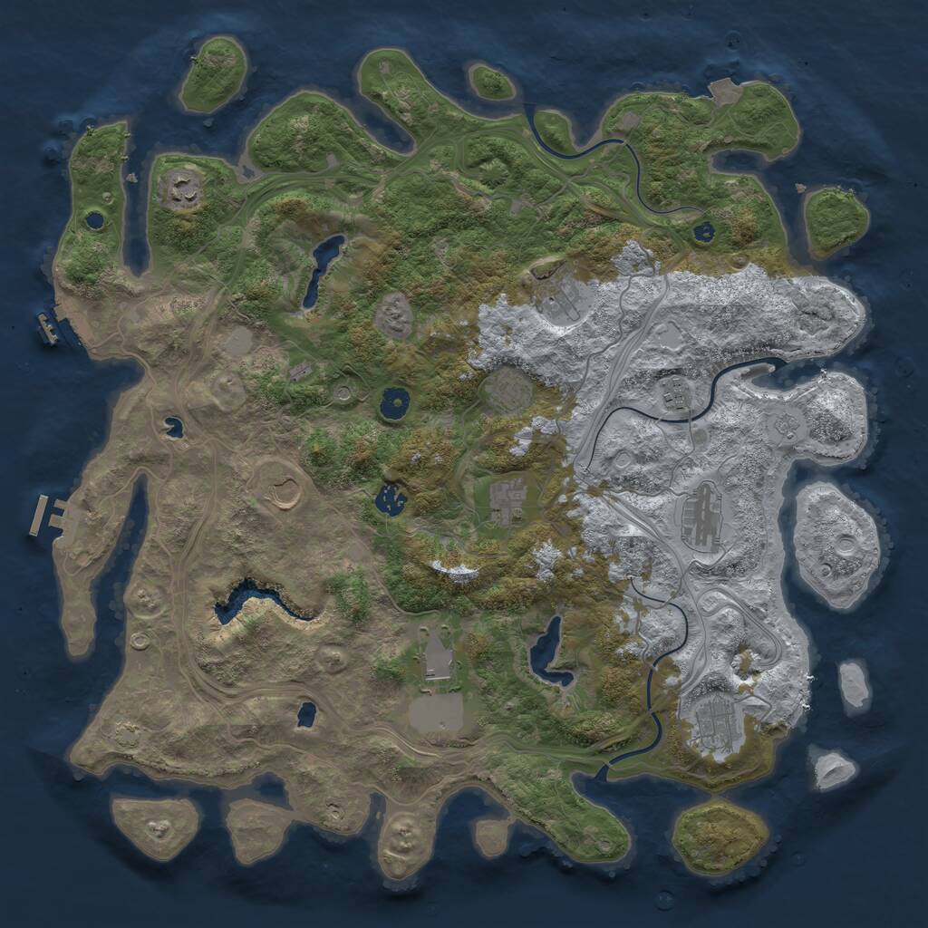 Rust Map: Procedural Map, Size: 4500, Seed: 1110948, 16 Monuments