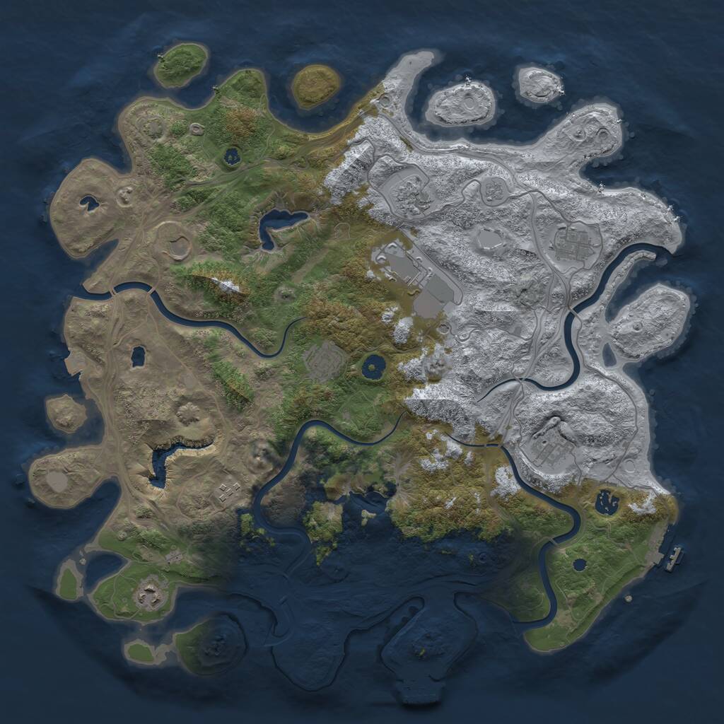 Rust Map: Procedural Map, Size: 4500, Seed: 1884132, 15 Monuments