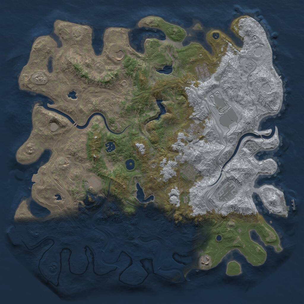 Rust Map: Procedural Map, Size: 4500, Seed: 1339543, 16 Monuments