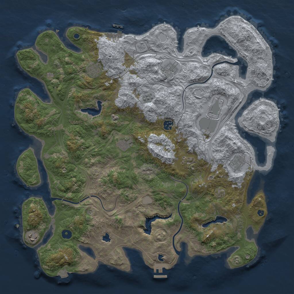 Rust Map: Procedural Map, Size: 4500, Seed: 1999153, 15 Monuments