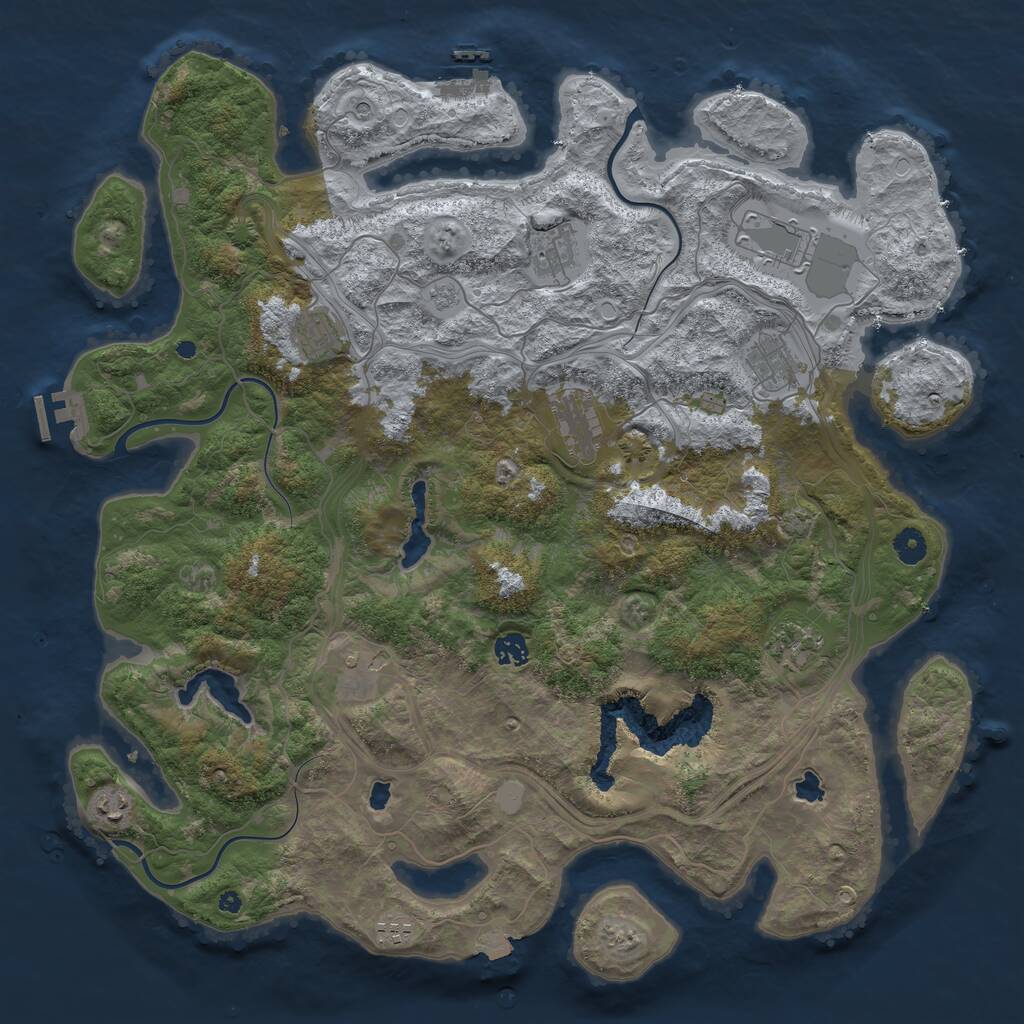 Rust Map: Procedural Map, Size: 4500, Seed: 5753879, 16 Monuments