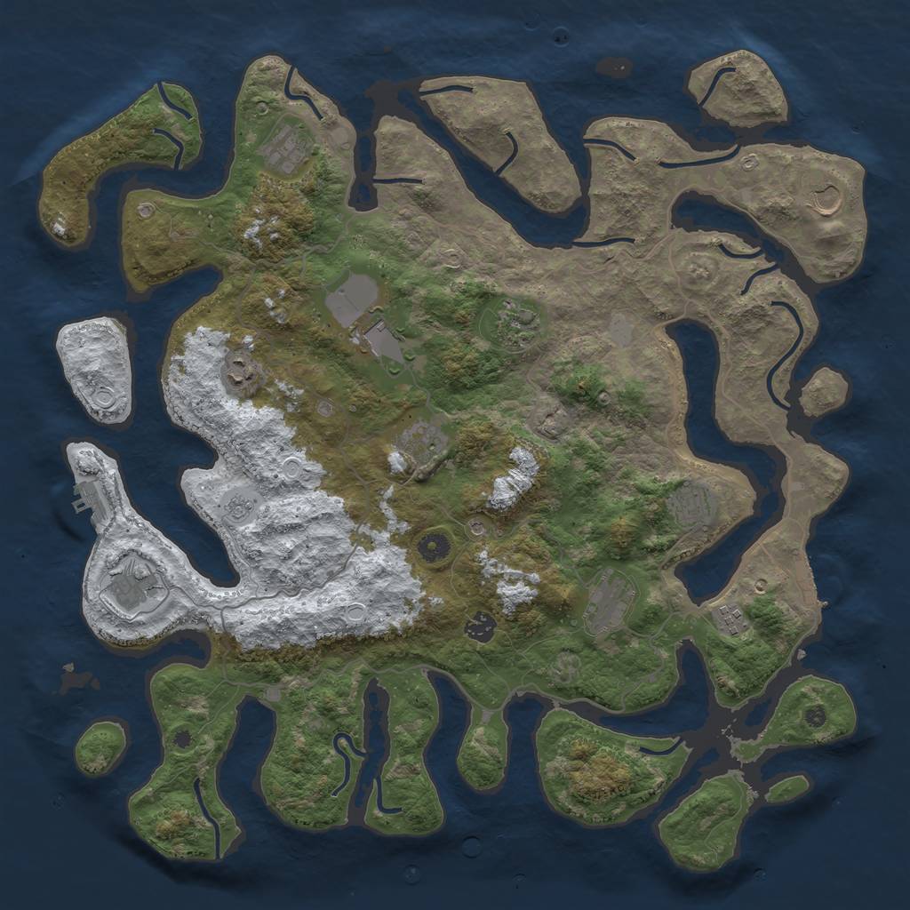 Rust Map: Procedural Map, Size: 4500, Seed: 2284756, 20 Monuments