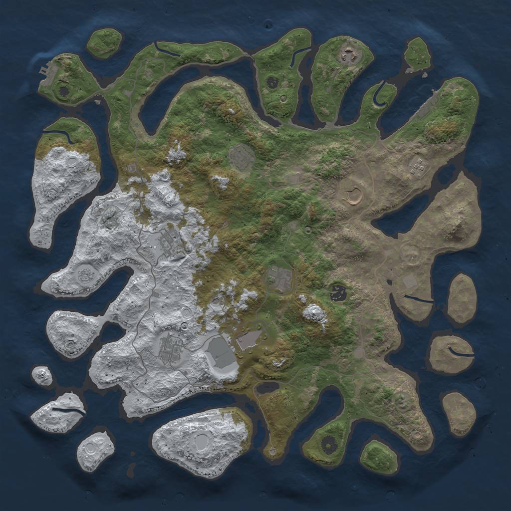Rust Map: Procedural Map, Size: 4500, Seed: 5766164, 18 Monuments