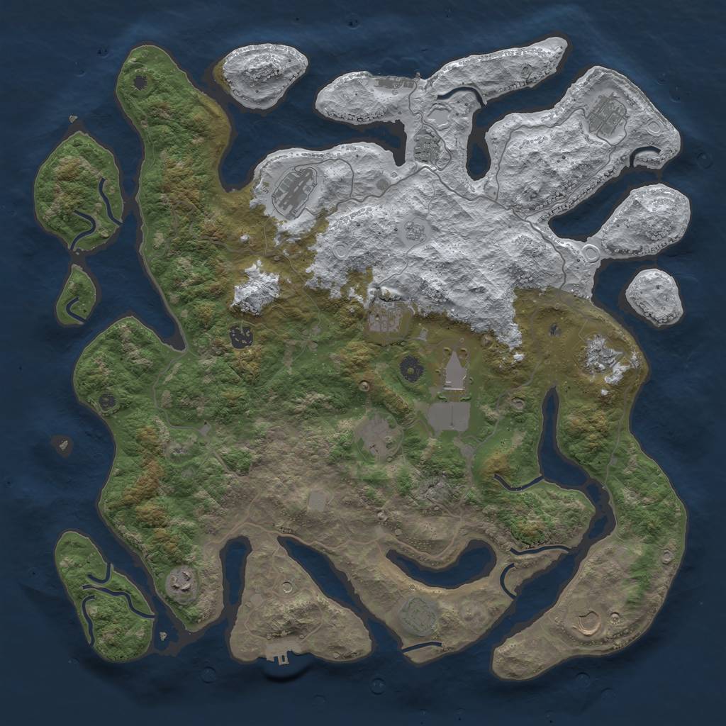 Rust Map: Procedural Map, Size: 4500, Seed: 3807389, 20 Monuments