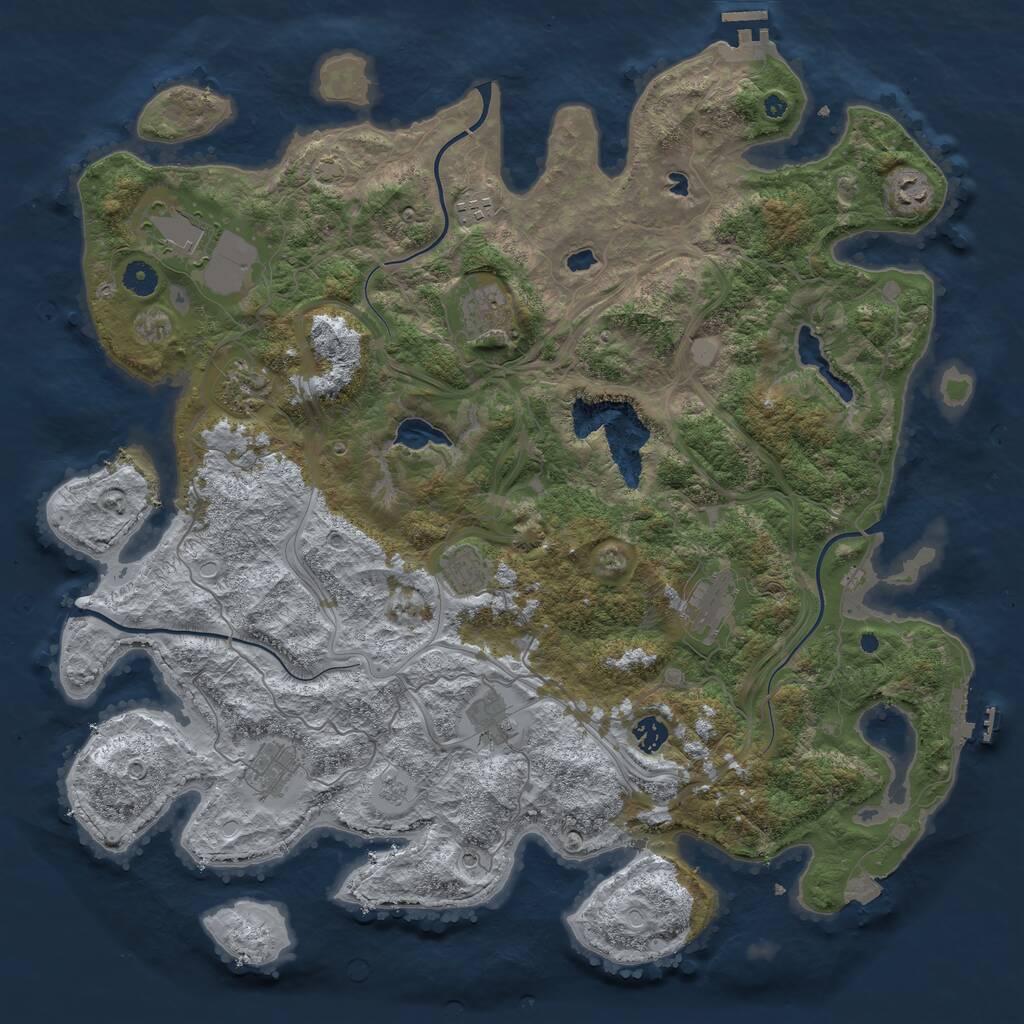 Rust Map: Procedural Map, Size: 4500, Seed: 3408314, 16 Monuments