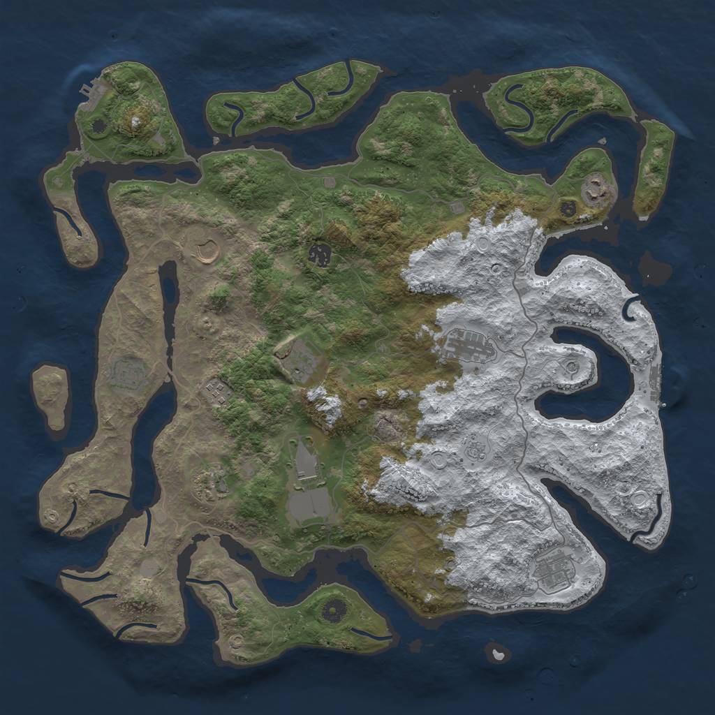 Rust Map: Procedural Map, Size: 4500, Seed: 442268, 19 Monuments