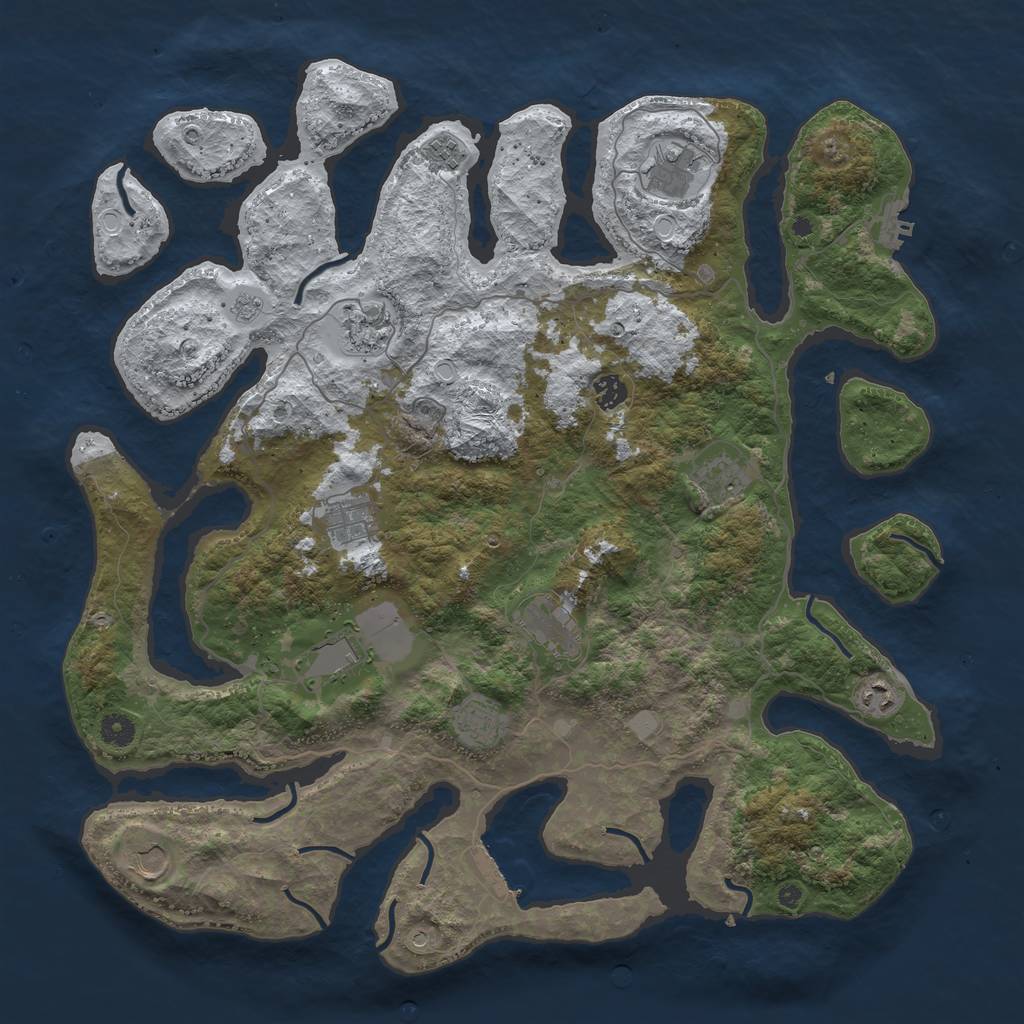 Rust Map: Procedural Map, Size: 4500, Seed: 6059713, 20 Monuments
