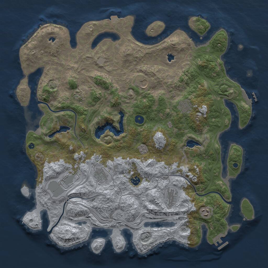 Rust Map: Procedural Map, Size: 4500, Seed: 201486, 15 Monuments