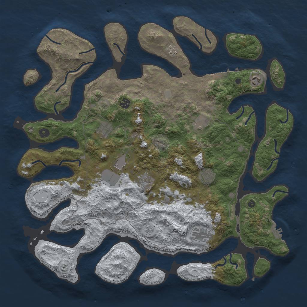 Rust Map: Procedural Map, Size: 4500, Seed: 5927839, 18 Monuments