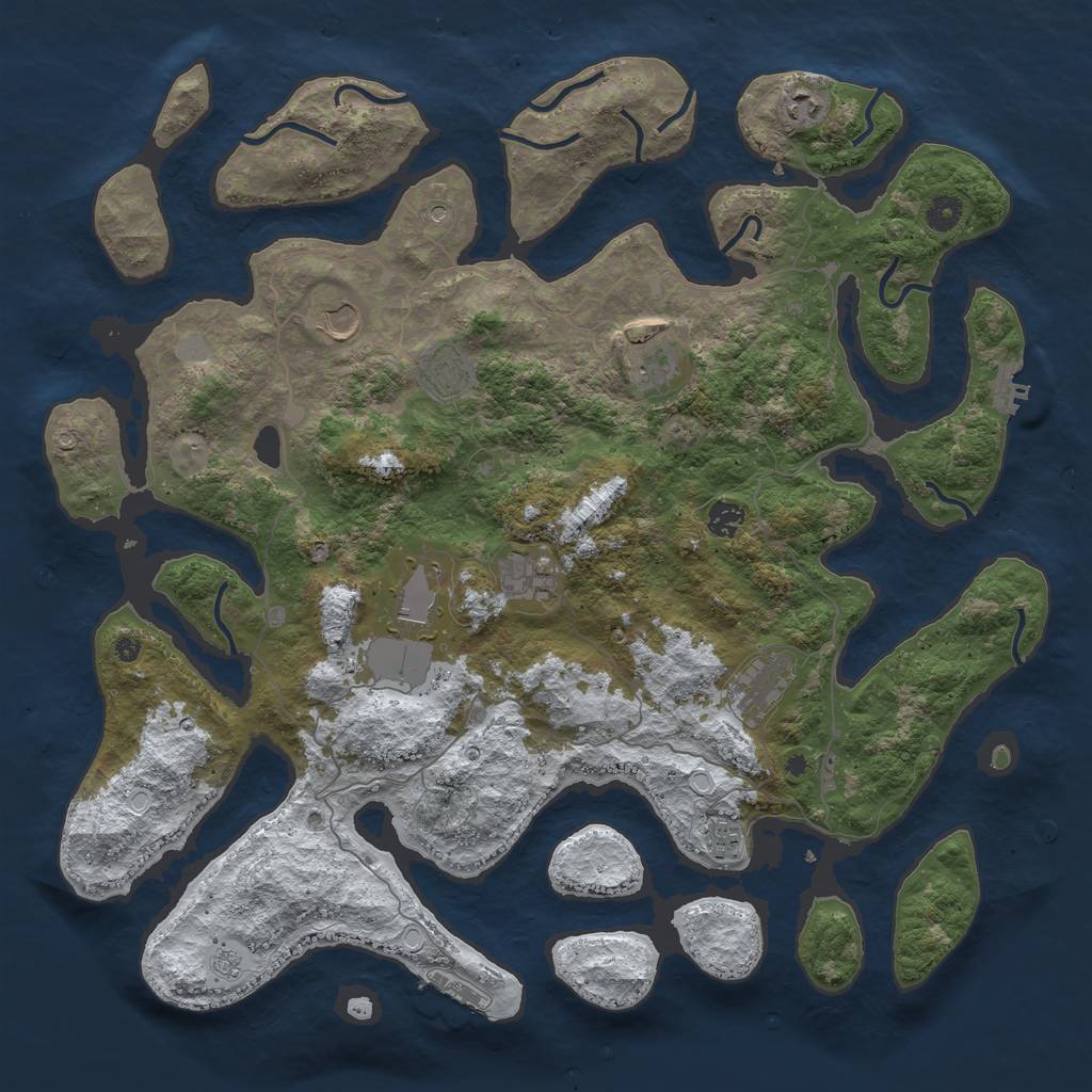 Rust Map: Procedural Map, Size: 4500, Seed: 4518639, 18 Monuments
