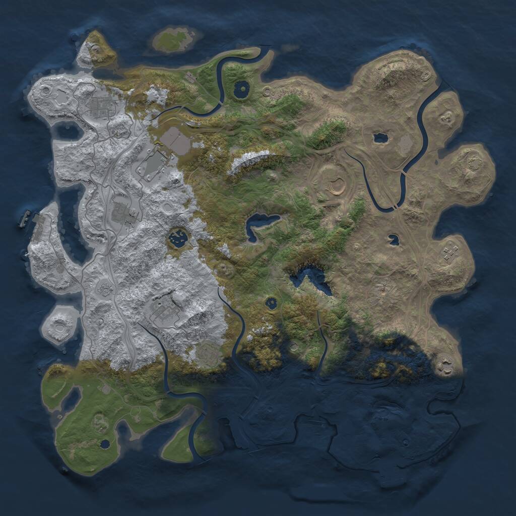 Rust Map: Procedural Map, Size: 4500, Seed: 4957513, 15 Monuments