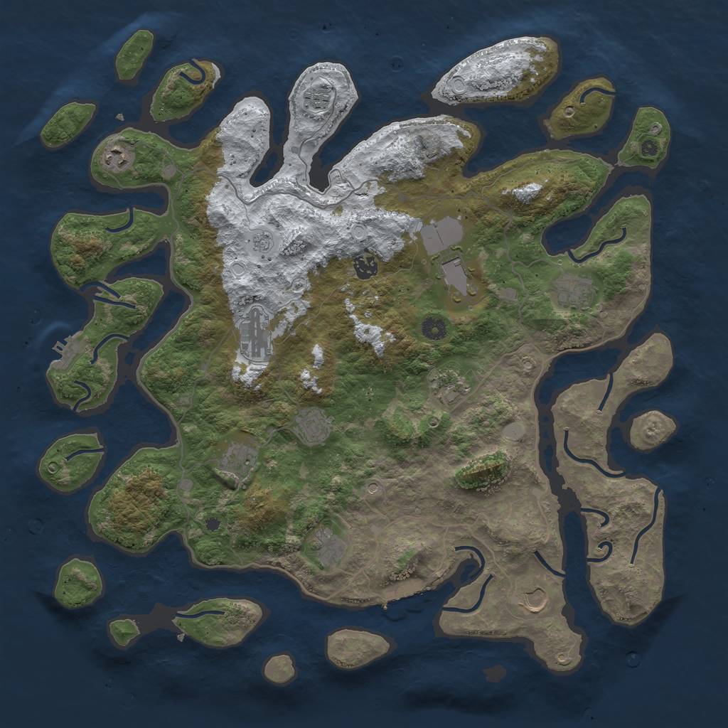 Rust Map: Procedural Map, Size: 4500, Seed: 560792, 20 Monuments