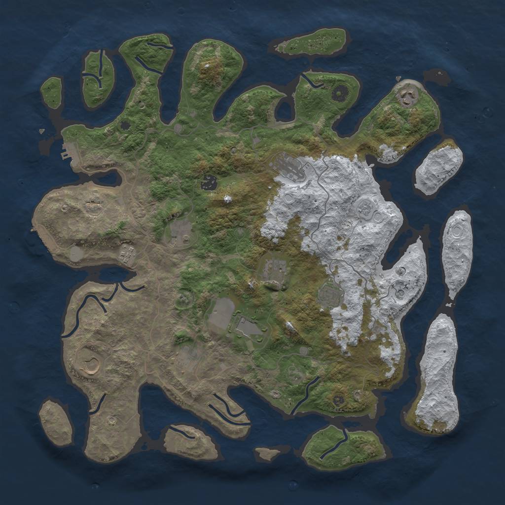 Rust Map: Procedural Map, Size: 4500, Seed: 6201963, 19 Monuments