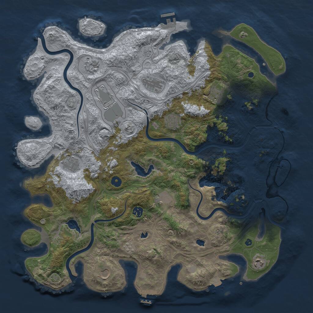 Rust Map: Procedural Map, Size: 4500, Seed: 211889, 17 Monuments