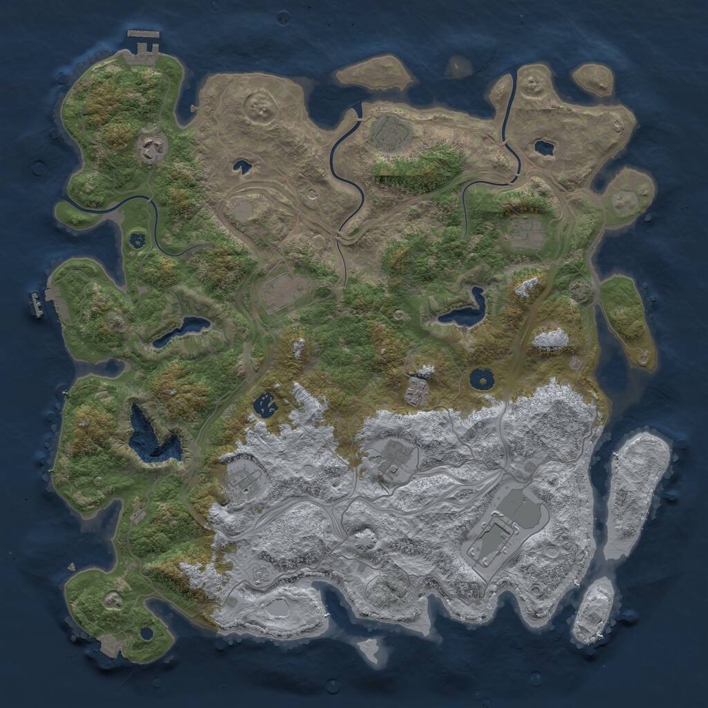 Rust Map: Procedural Map, Size: 4500, Seed: 5673683, 15 Monuments