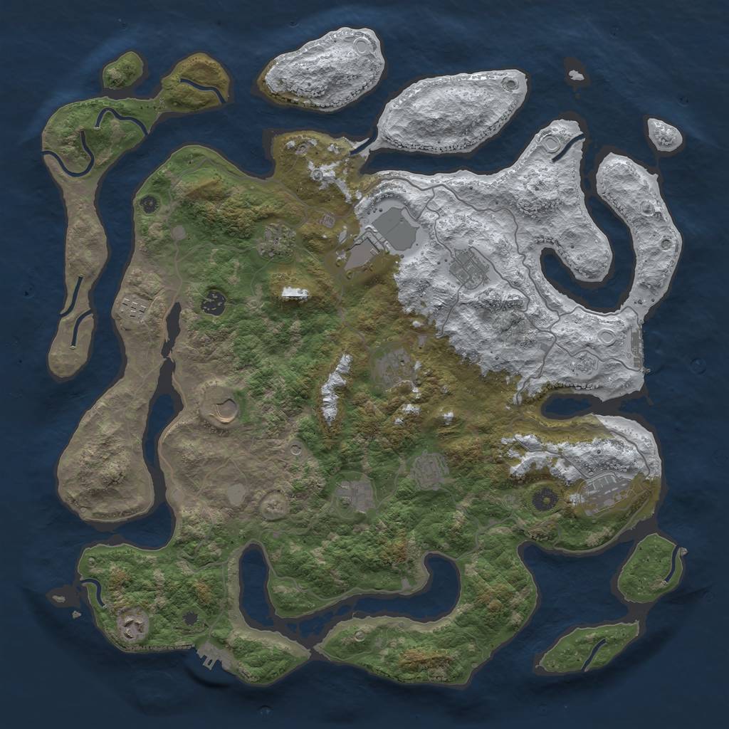 Rust Map: Procedural Map, Size: 4500, Seed: 3379269, 20 Monuments