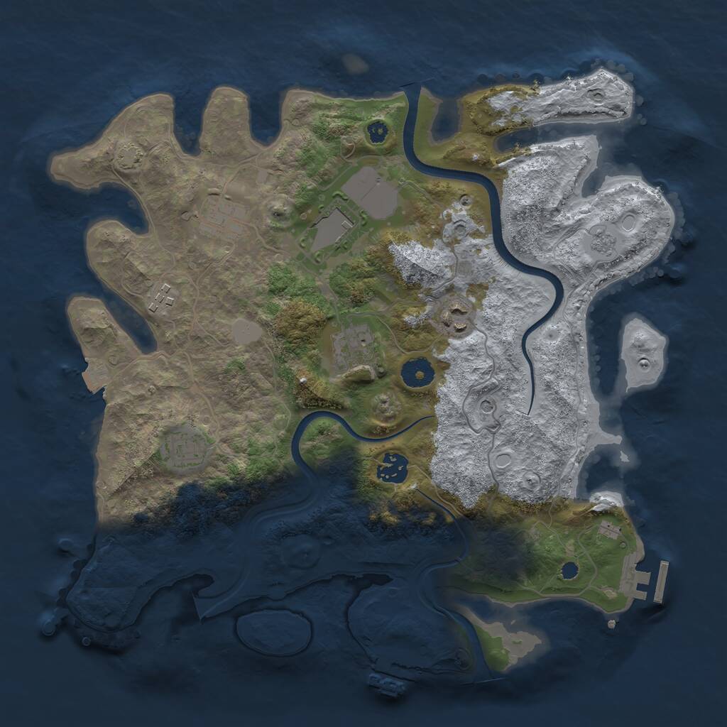 Rust Map: Procedural Map, Size: 3500, Seed: 52742969, 13 Monuments