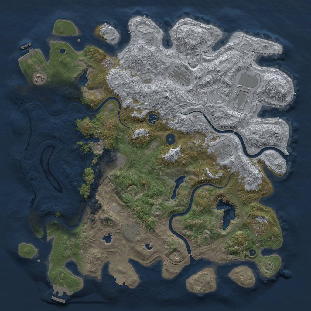 Rust Map: Procedural Map, Size: 4500, Seed: 5699342, 15 Monuments