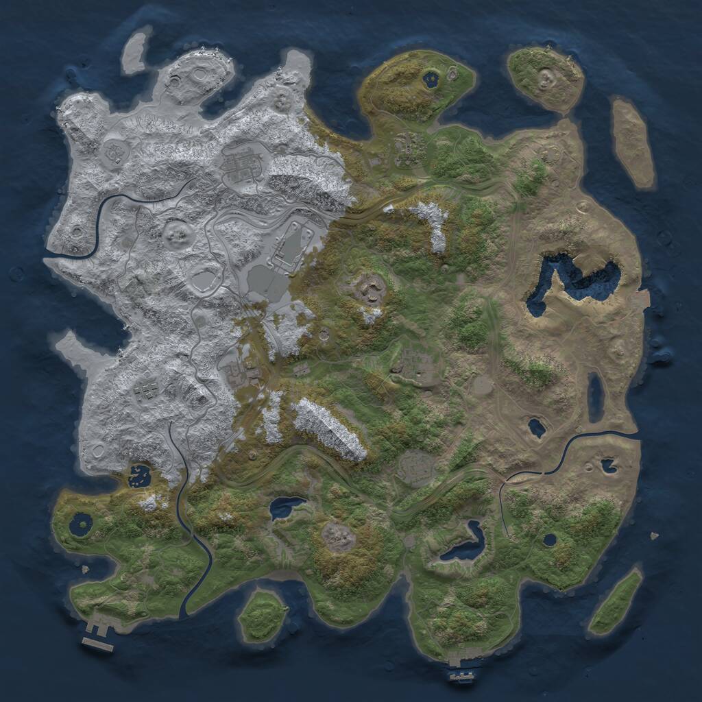 Rust Map: Procedural Map, Size: 4500, Seed: 872339, 15 Monuments