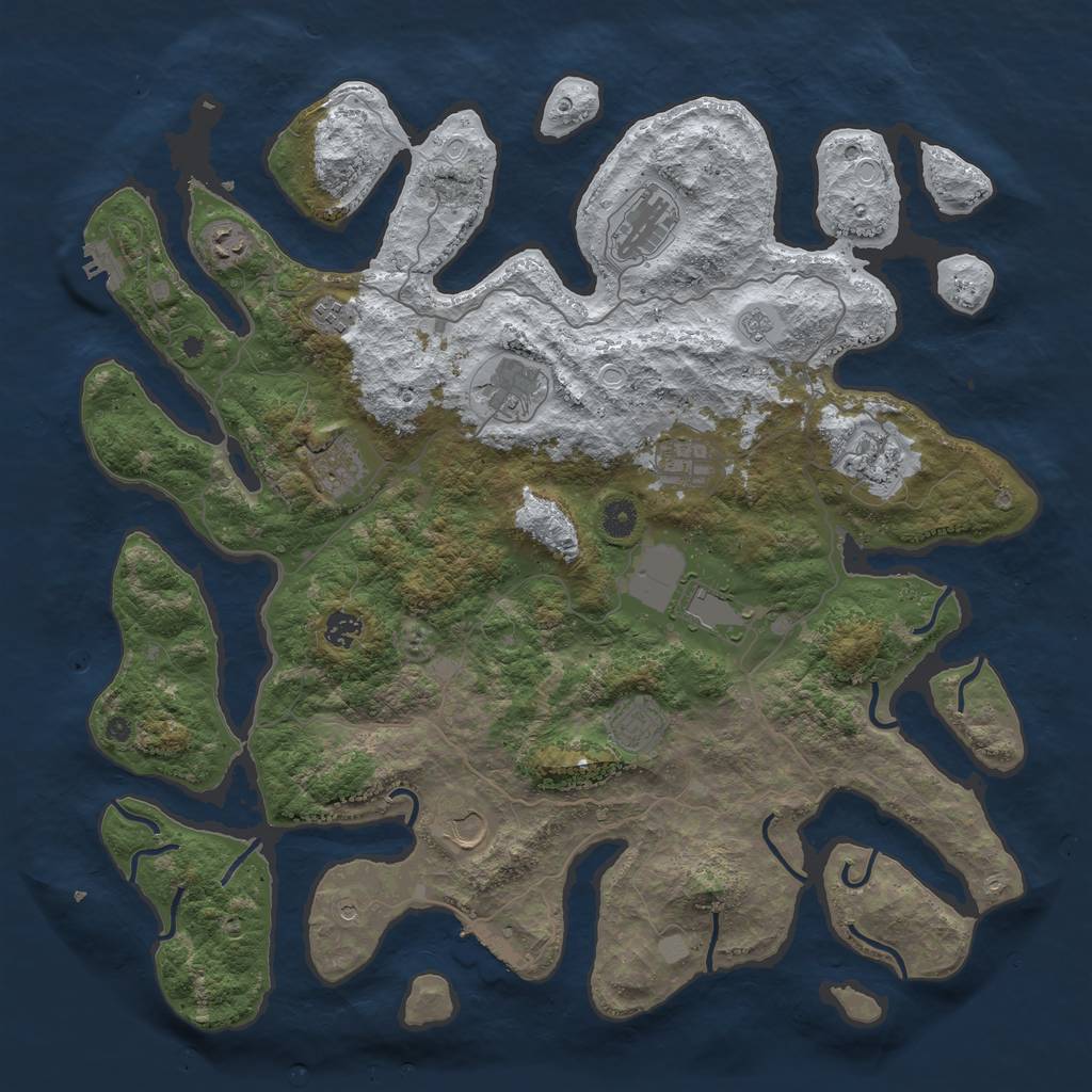 Rust Map: Procedural Map, Size: 4500, Seed: 2601546, 20 Monuments