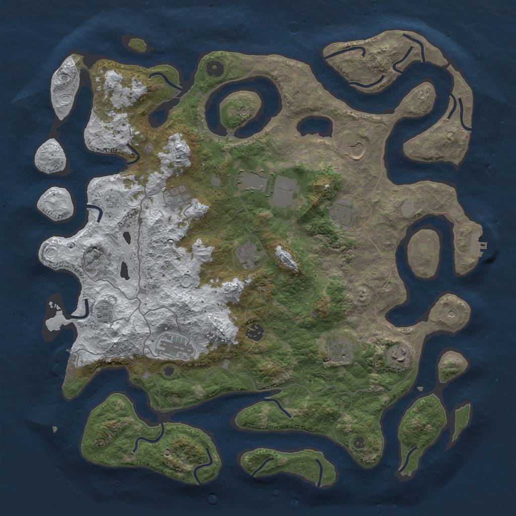 Rust Map: Procedural Map, Size: 4500, Seed: 1839618, 19 Monuments
