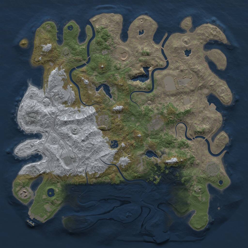 Rust Map: Procedural Map, Size: 4500, Seed: 1209914, 16 Monuments