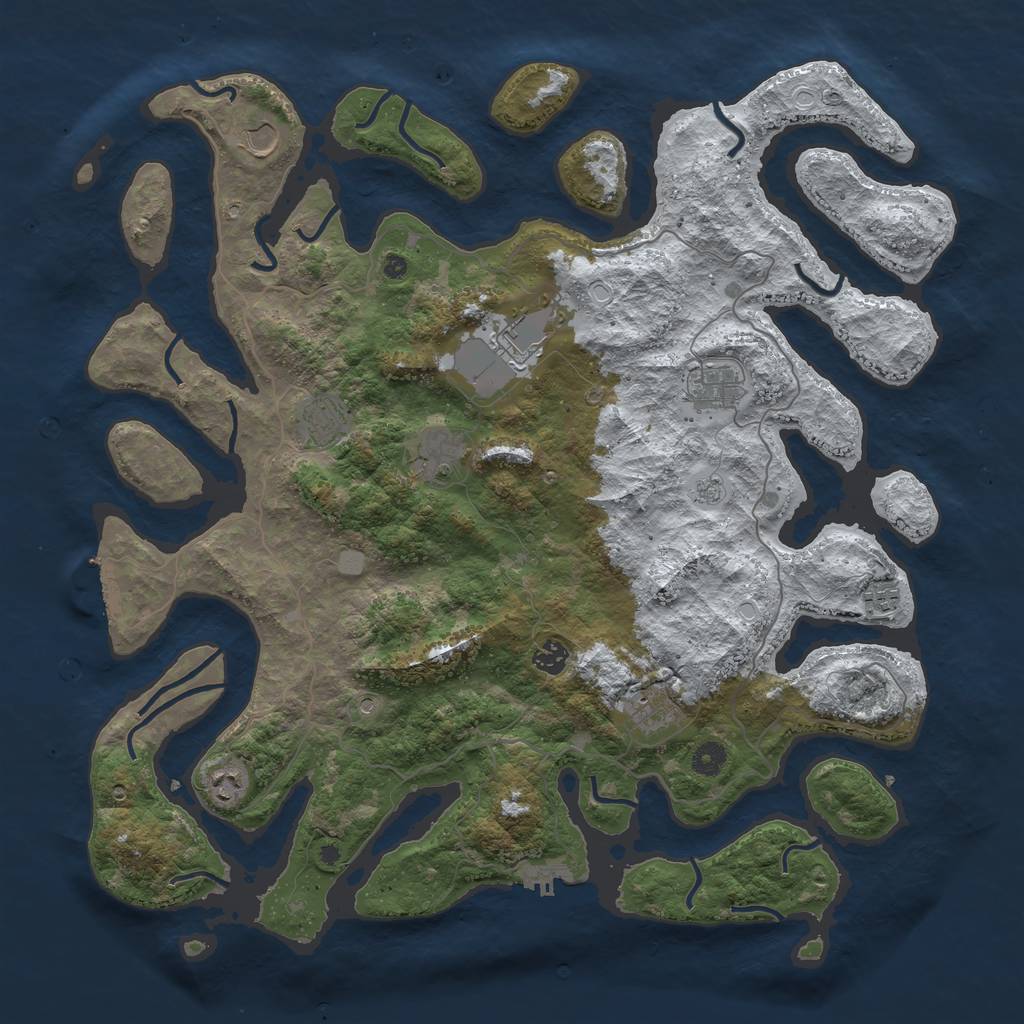 Rust Map: Procedural Map, Size: 4500, Seed: 891240, 18 Monuments