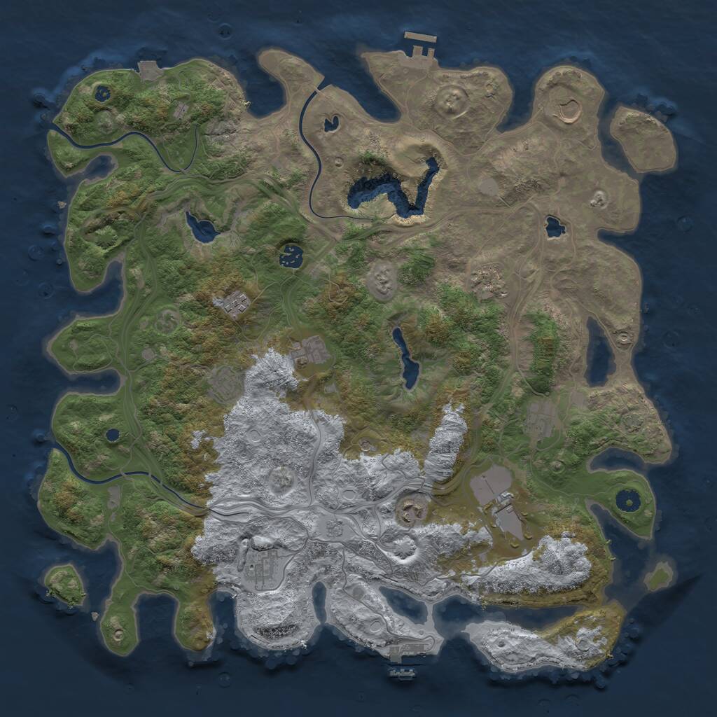 Rust Map: Procedural Map, Size: 4500, Seed: 5331303, 16 Monuments