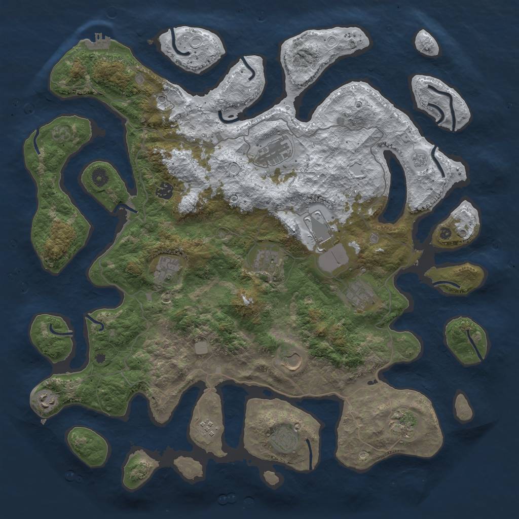 Rust Map: Procedural Map, Size: 4500, Seed: 5455398, 19 Monuments