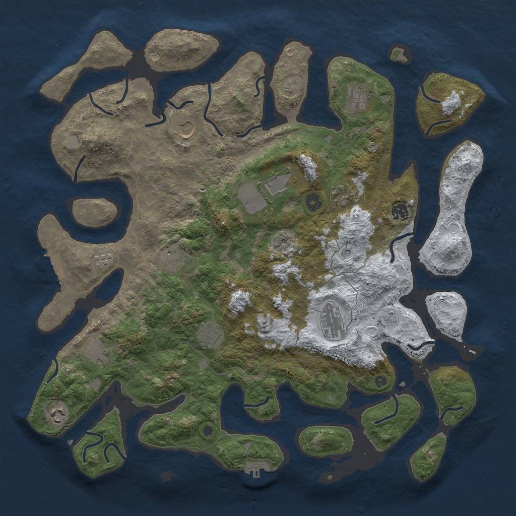 Rust Map: Procedural Map, Size: 4500, Seed: 2619757, 20 Monuments