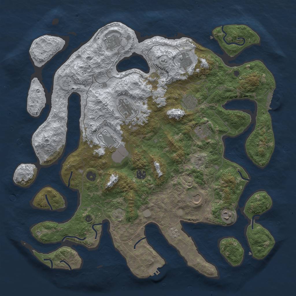 Rust Map: Procedural Map, Size: 4500, Seed: 929096, 19 Monuments