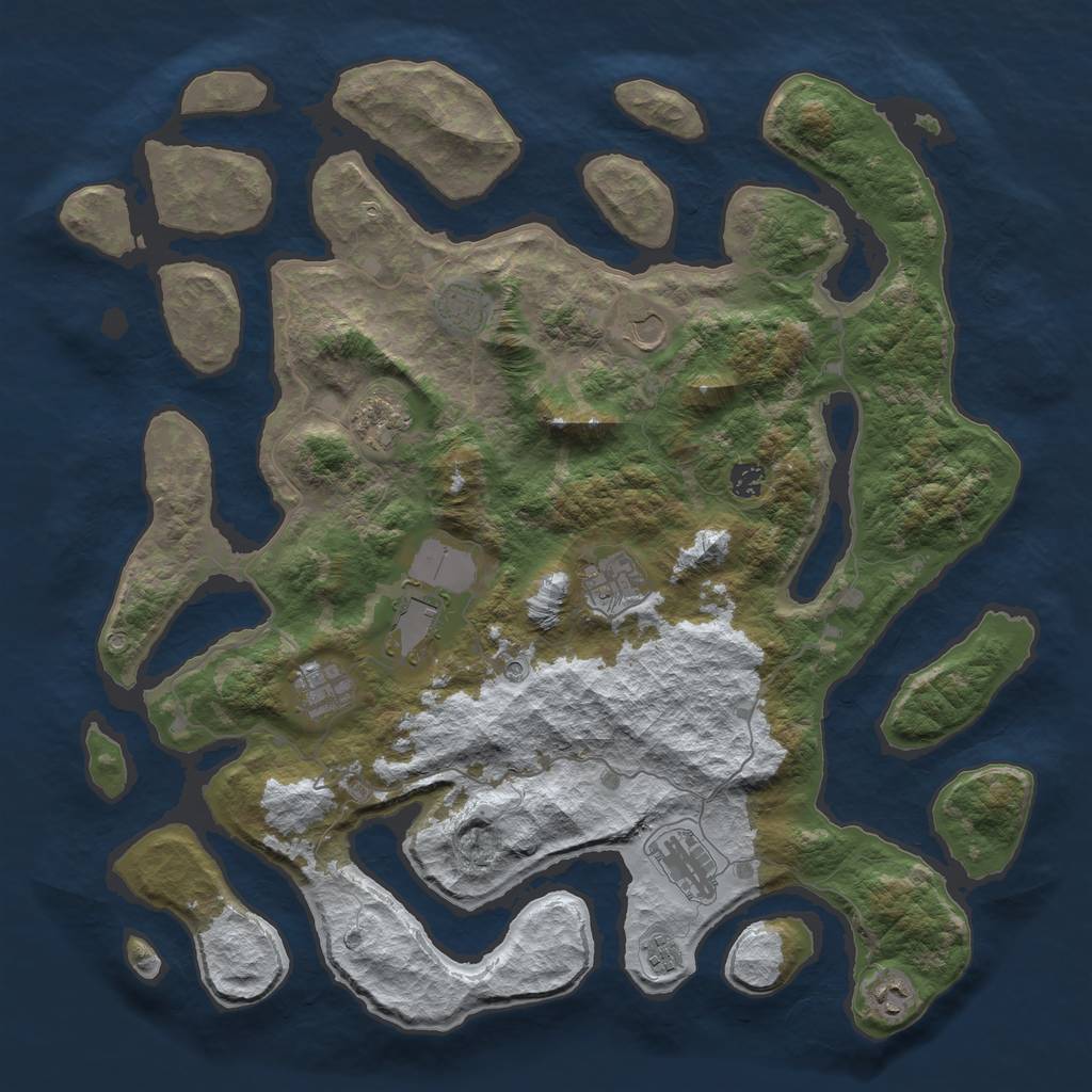 Rust Map: Barren, Size: 4500, Seed: 5050362, 13 Monuments
