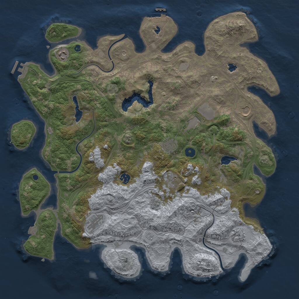 Rust Map: Procedural Map, Size: 4500, Seed: 4762407, 15 Monuments