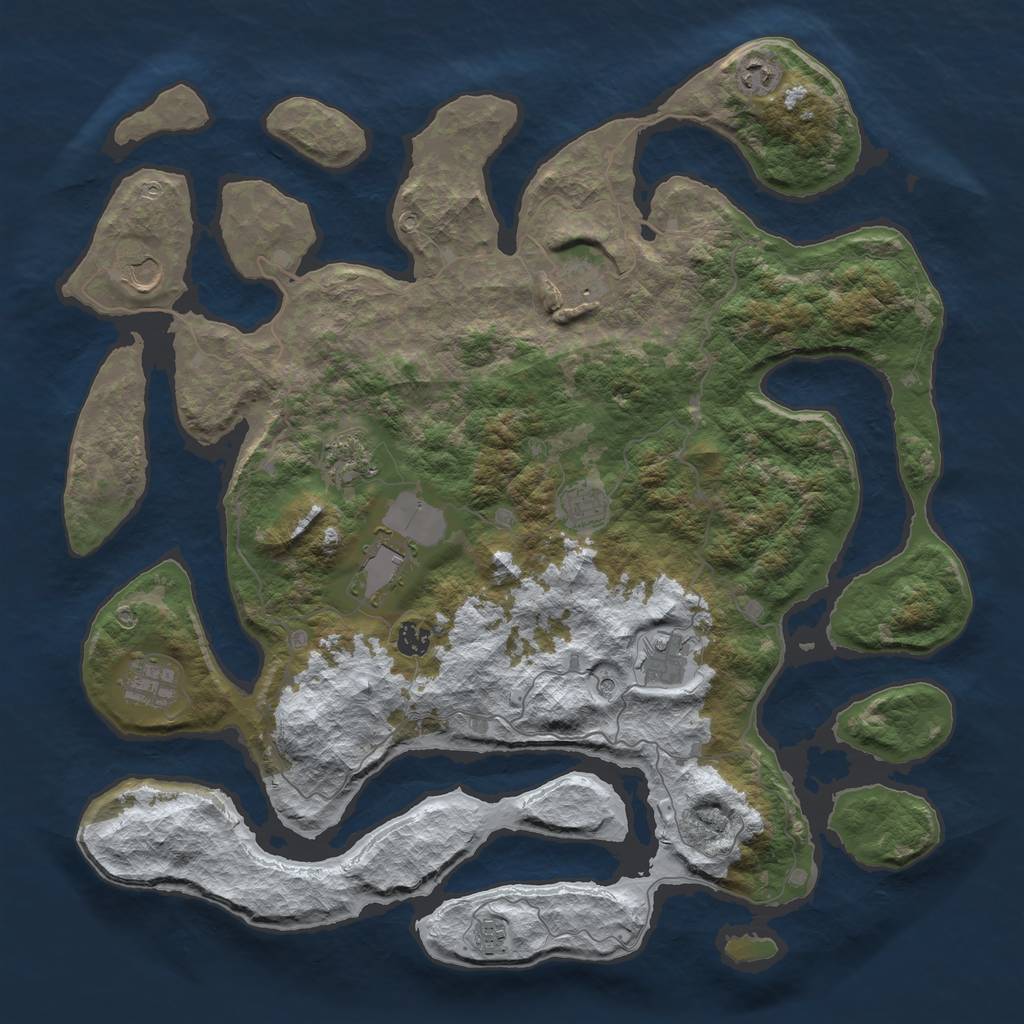 Rust Map: Barren, Size: 4500, Seed: 5899436, 13 Monuments